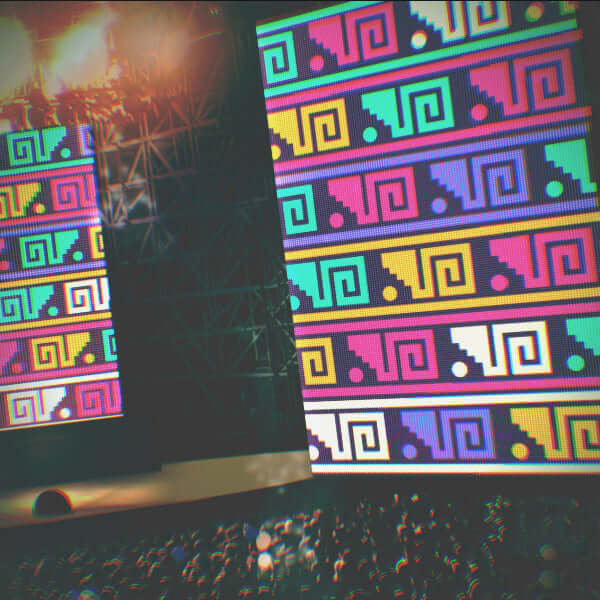 Preview of an animated loop from the Ancient Mexico VJ Loops Pack, featuring Aztec and Mayan-inspired visuals