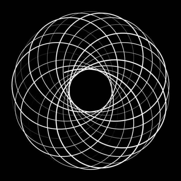 Frame from a visual loop included in the Cycloid Loops VJ Pack, showing abstract hypocycloid patterns