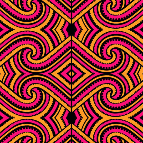Frame from a visual loop in the Maori Loops VJ Pack, showcasing traditional Maori-inspired designs