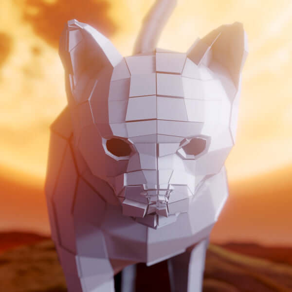 Frame from a visual loop included in the Meowloops VJ Pack with playful feline animation