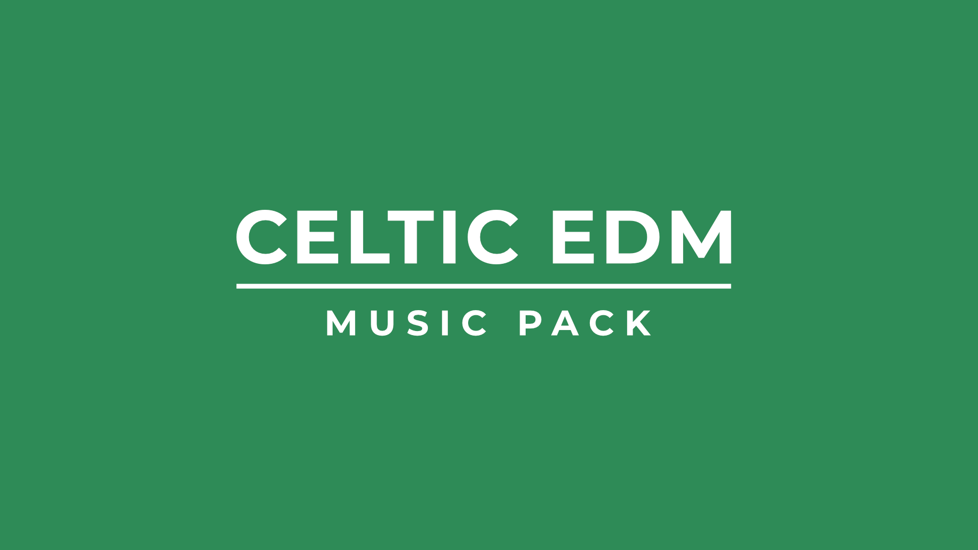 Text 'Celtic EDM Music Pack' on a green background