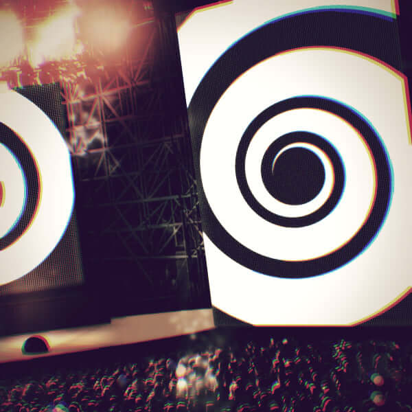 Preview of an animated loop from the Spiral Loops VJ Pack featuring dynamic swirling spiral patterns