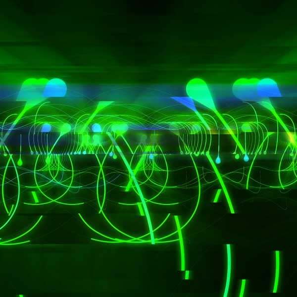 Green Glitch Lines VJ Loop